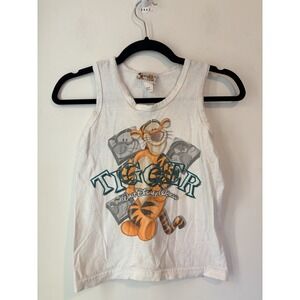 Vintage Walt Disney World Tigger Tank Top Kids Medium Made In USA 90s
